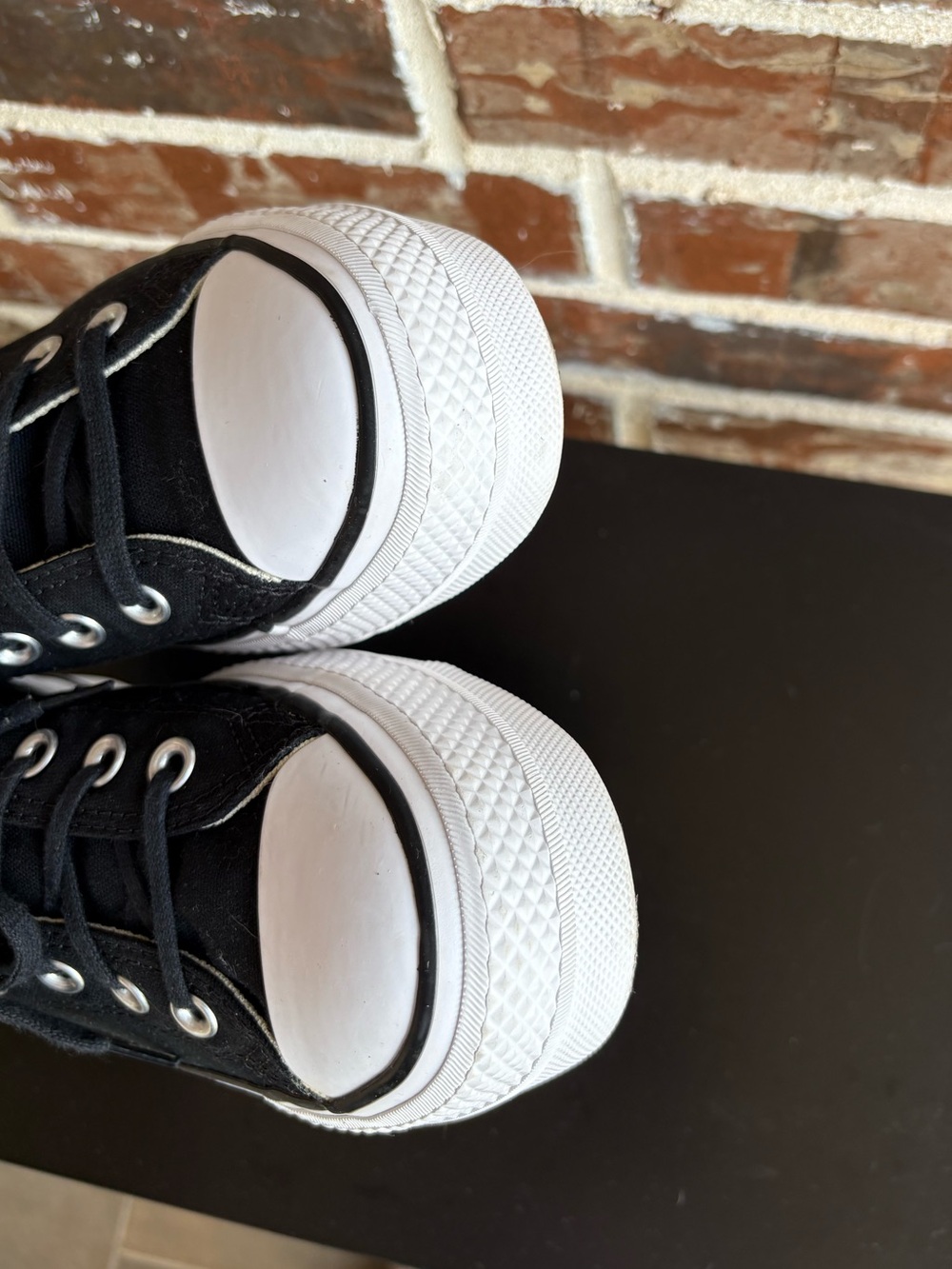 Converse Chuck Taylor All Star Low-Top Black Platform Sneakers Size 7.5 - Picture 7 of 13